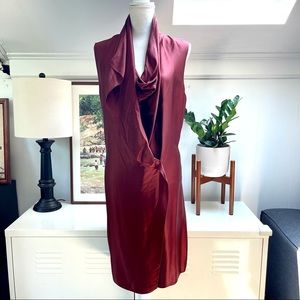 Lanvin River 2013 Draped Burgundy Dress
